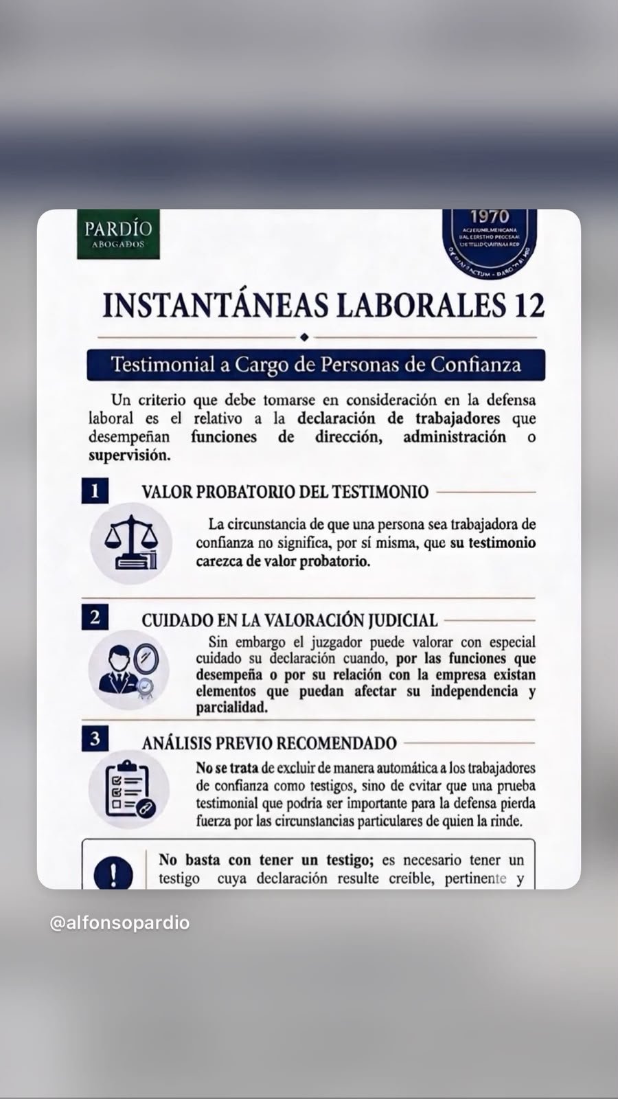 Testimonial a Cargo de Personas de Confianza